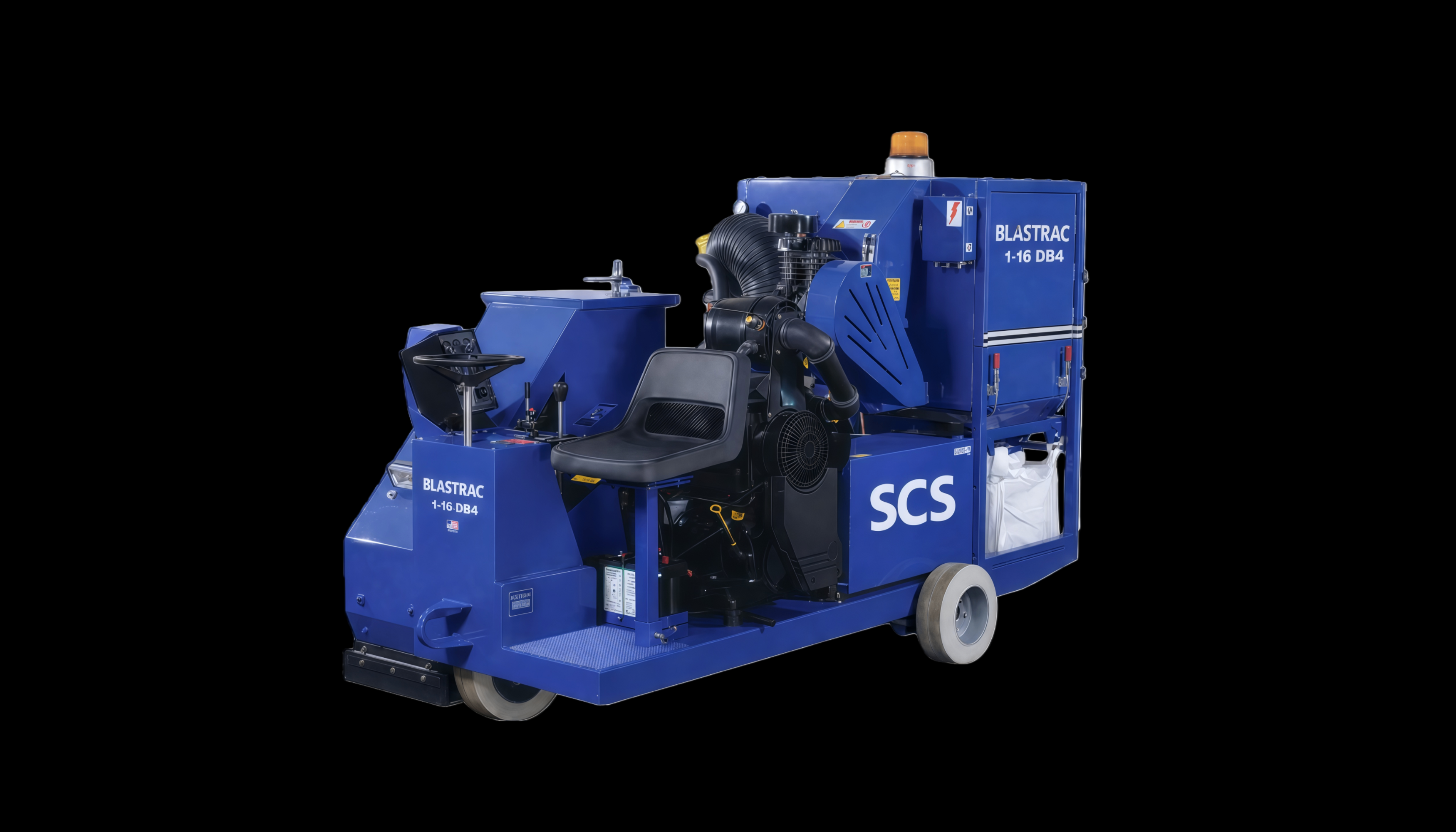 Blastrac 1-16DB4 ride-on shot blasting machine used for industrial concrete surface preparation in Perth